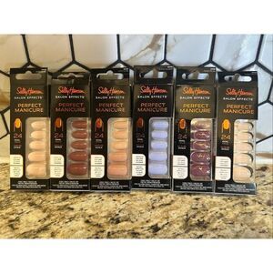 Sally Hansen 6 Sets of 24 Press on Oval Shaped Nails With Glue New